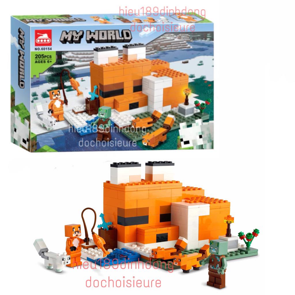 Lắp ráp xếp hình non Minecraft My World ngôi nhà cáo Fox Lodge 60154 21178
