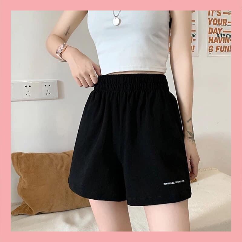Quần Short unisex in chữ nhỏ🌳Phong cách Ullzang Hàn Quốc🌳Thể thao, chất cotton mịn mát🌳 Đồ ngủ mặc nhà form <52kg