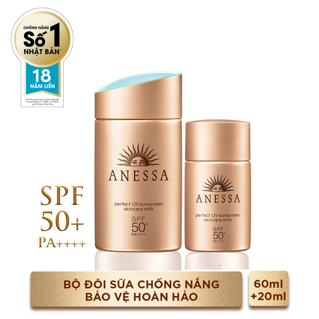 Bộ đôi chống nắng bảo vệ hoàn hảo Anessa Perfect UV Sunscreen Skincare Milk (60ml + 20ml)_95563E #4