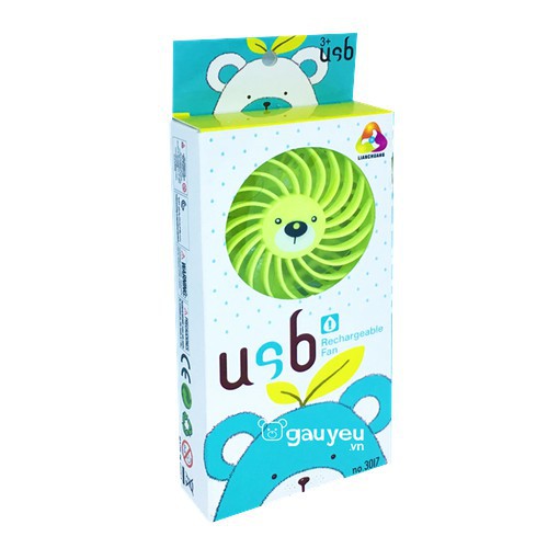 Quạt Mini Cầm Tay Hình Gấu Tích Điện Siêu Mát 3017 #8