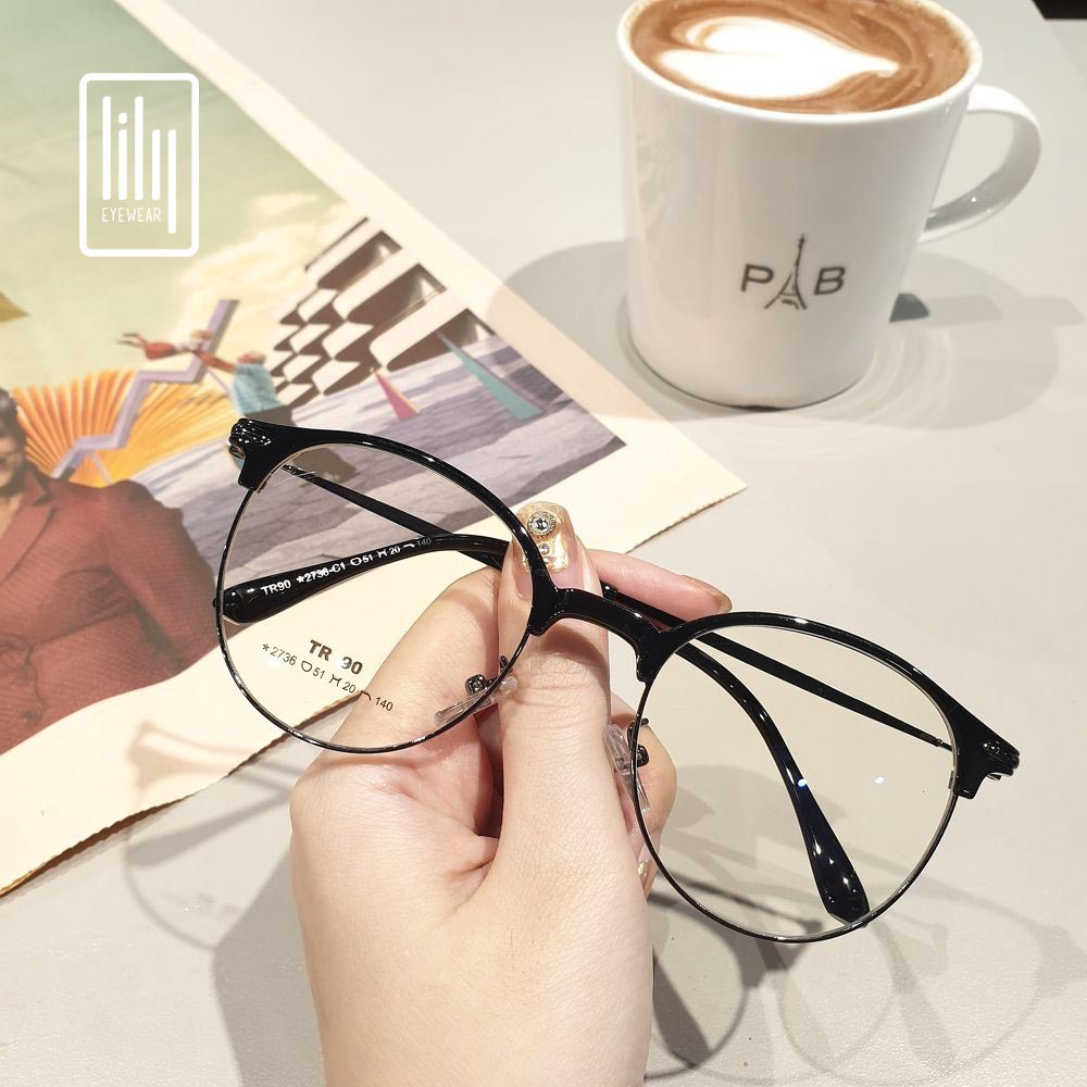Gọng kính cận tròn kim loại thời trang nữ Lilyeyewear 2736 nhiều màu #8