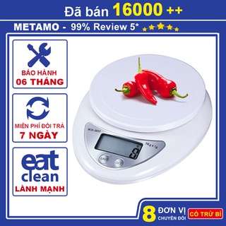Hình ảnh Cân tiểu ly điện tử nhà bếp METAMO cao cấp định lượng 1g - 10kg, Cân tiểu li mini làm bánh độ chính xác cao kèm pin