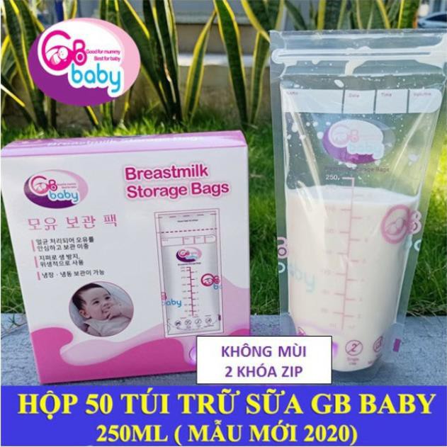 (Bao bì mới) Hộp 50 túi trữ sữa mẹ 250ml GB Baby (Hàn Quốc) #4