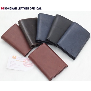Hình ảnh Ví Gập 3 Da Bò Nam Nữ Cao Cấp Unisex Songhan Leather – Tiện Lợi Đa Năng.Bảo Hành 12 tháng