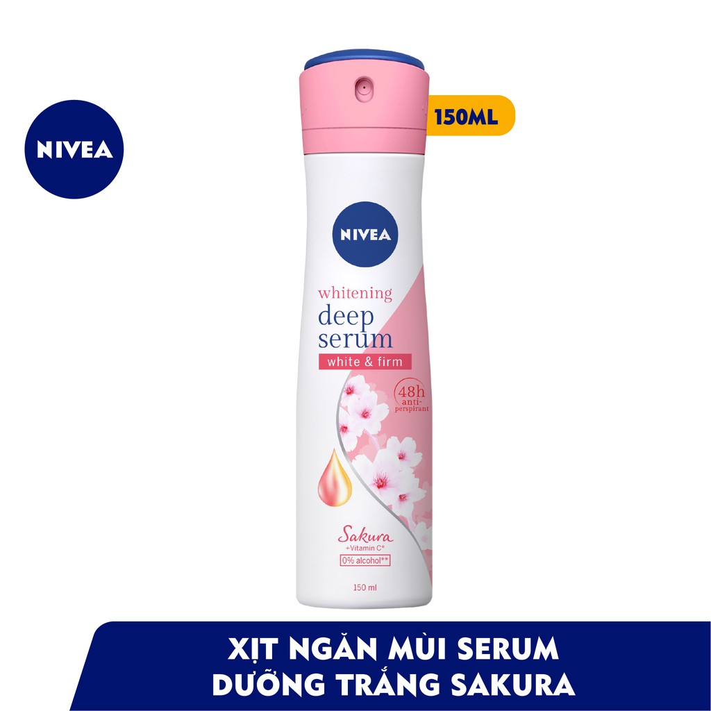 Bộ đôi Xịt serum ngăn mùi NIVEA dưỡng trắng hương hoa hồng Hokkaido & Sakura (150ml x2) (85304+85308) #3