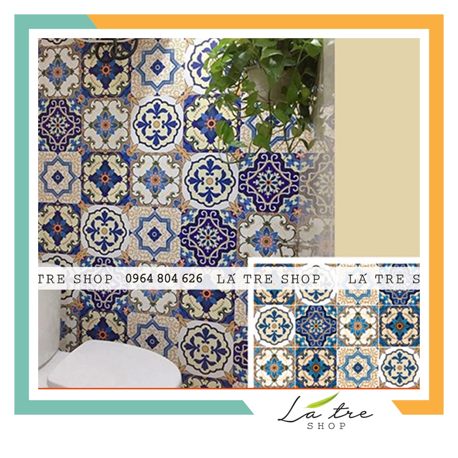 Decal chống nước dán nhà vệ sinh dán tường bếp dễ lau chùi chịu nhiệt Loại 1 mẫu 25 - 0025