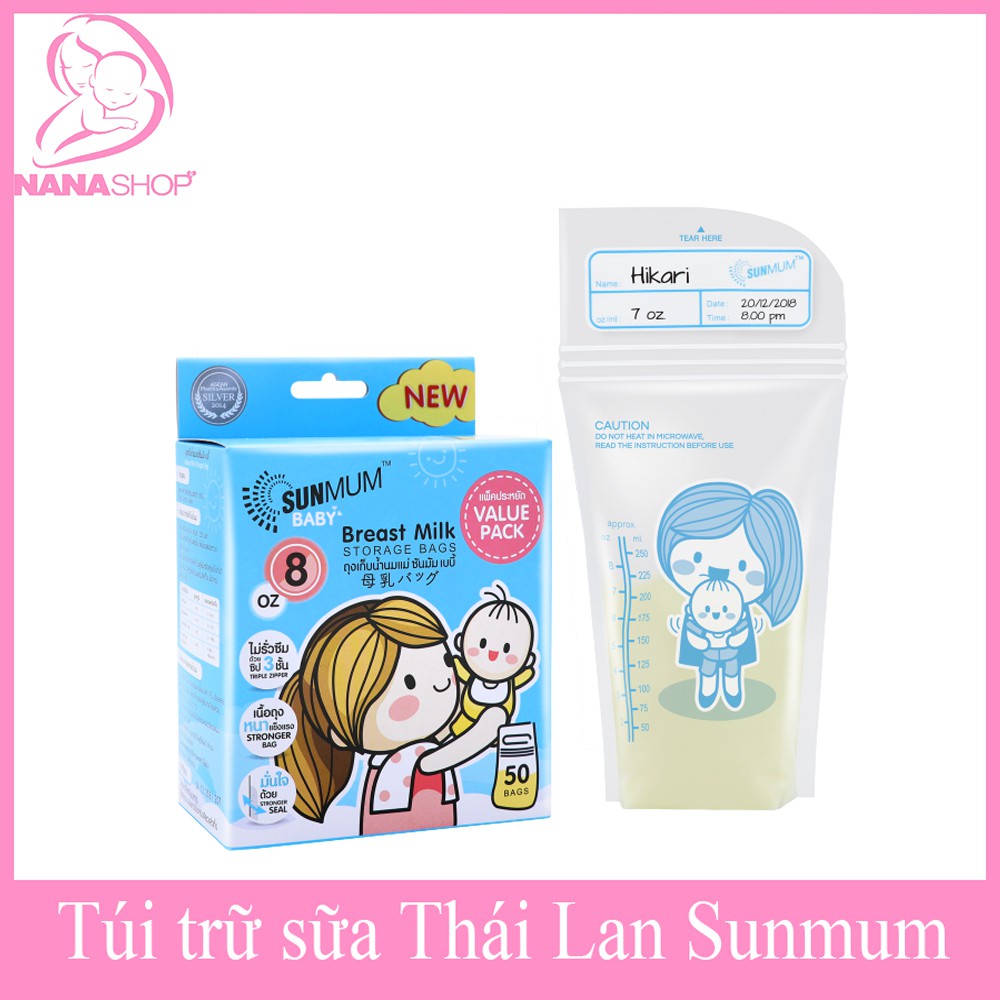 Túi trữ sữa Sunmum Thái Lan loại 250ml #5
