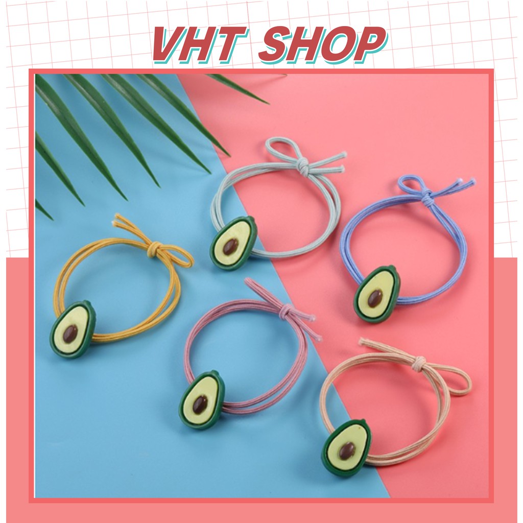 Dây buộc tóc nữ, dây cột tóc chun buộc tóc nữ hình quả bơ dễ thương thời trang Hàn Quốc - VHT SHOP