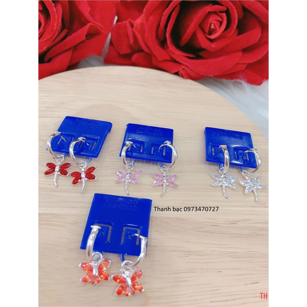 Hoa tai chuồn chuồn mã 0112 bạc ta cho bé