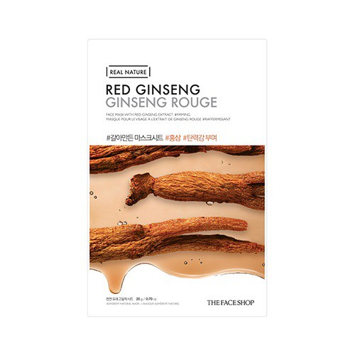 Combo Mặt Nạ Real Nature TheFaceShop (Lingzhi - Red Ginseng - Pomegranate - Green Tea) 20G X 21Pcs #5