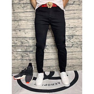 Quần Jean Nam Đen Trơn Dáng Ôm Ống Côn Trẻ Trung