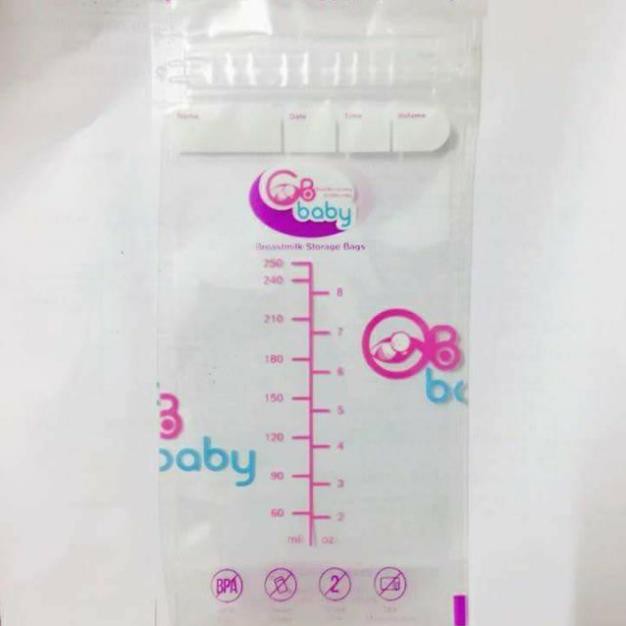 (Bao bì mới) Hộp 50 túi trữ sữa mẹ 250ml GB Baby (Hàn Quốc) #4