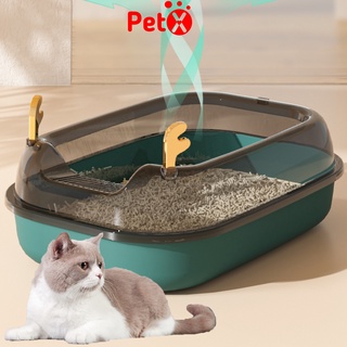 Hình ảnh Khay vệ sinh cho mèo, chậu cát mèo có vòm chống văng cát cho mèo vừa và lớn đến 7.5kg