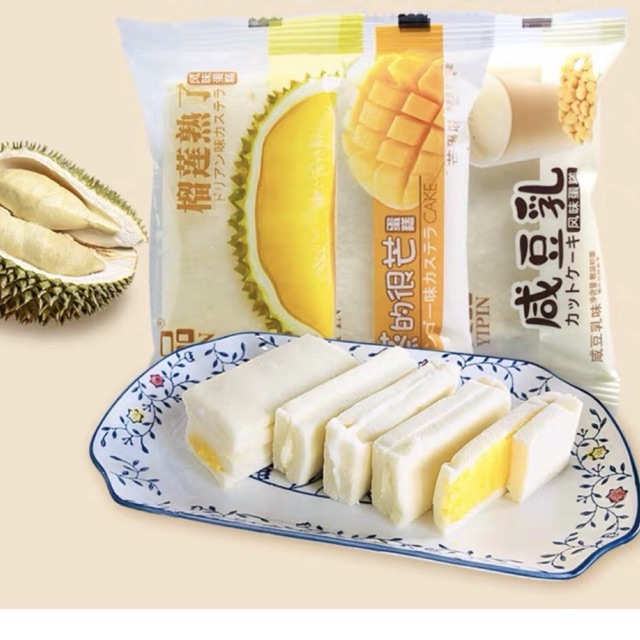 Hộp 2Kg Bánh Bông Lan Kẹp Kem Các Vị: Sầu Riêng, Xoài, Sữa Đậu Nành