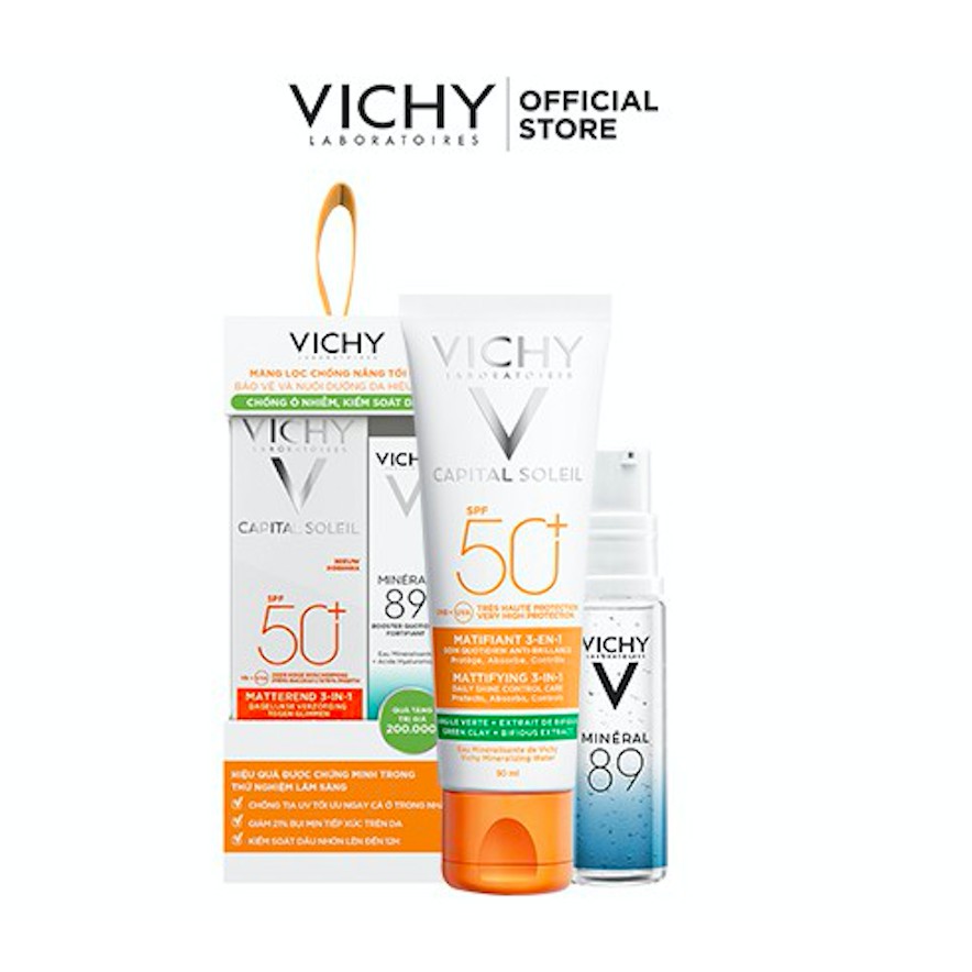 Bộ kem chống nắng không gây nhờn rít Vichy Ideal Soleil Mattifying 50ml và Dưỡng chất Khoáng núi lửa Mineral 89 10ml #4
