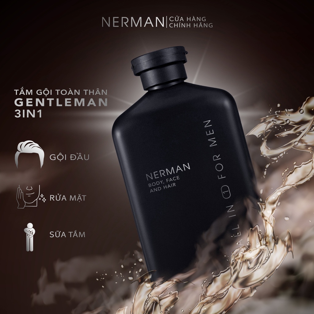 Hình ảnh Sữa tắm gội hương nước hoa cao cấp Gentleman 3 in 1 NERMAN 350ml #2
