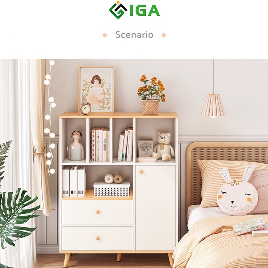 Tủ Sách Decor Kết Hợp Tủ Đồ Cho Bé Thông Minh Hiện Đại Chính Hãng IGA - GP167 / GP168
