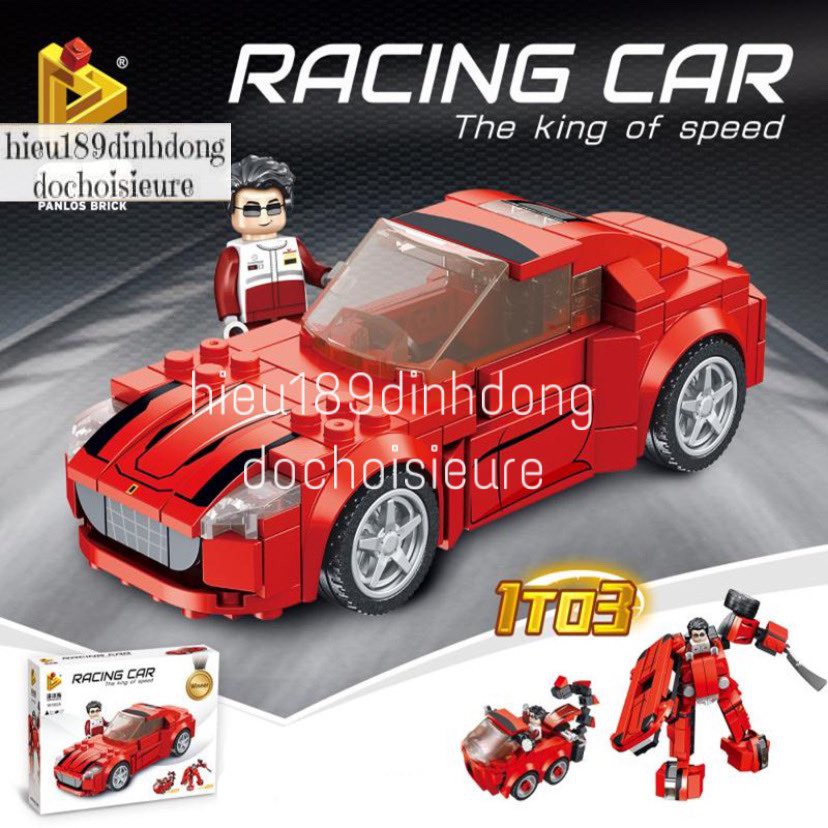 Lắp ráp xếp hình NOT Lego City 661002A : robot oto đỏ 218 mảnh