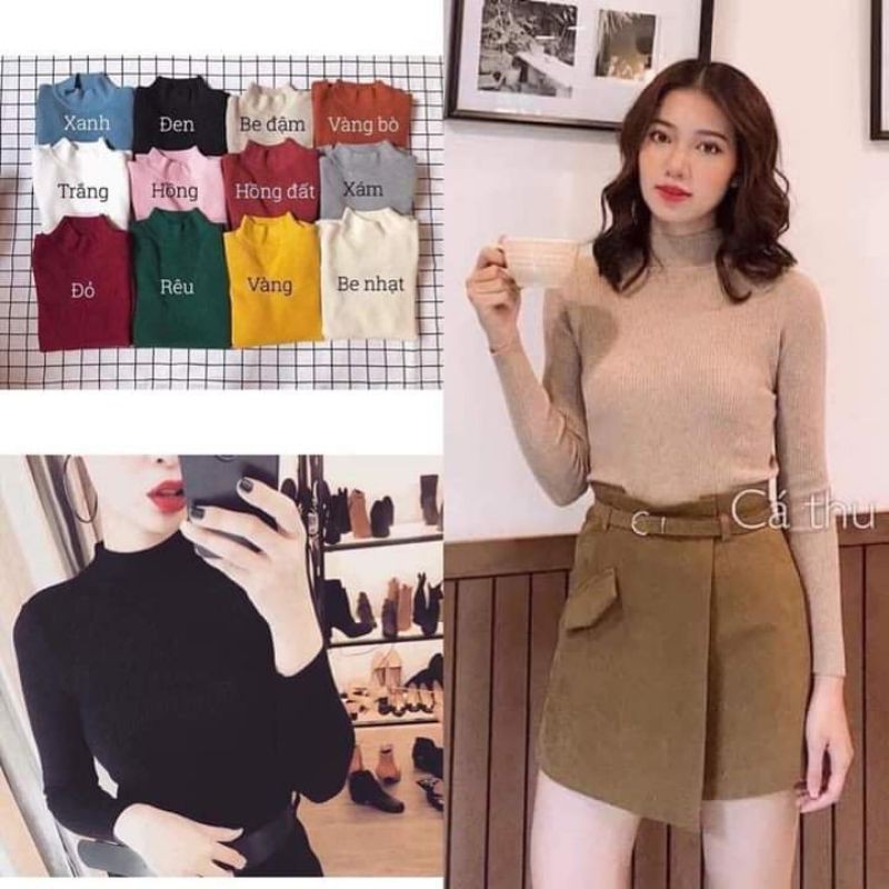 Áo len tăm nữ cổ 3p siêu đẹp hàng loại 1