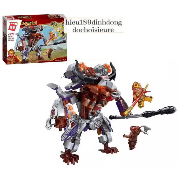 Lắp ráp xếp hình lego chính hãng qman 3806 : Tôn ngộ không đại chiến ngưu ma vương 605 mảnh