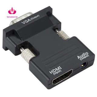 Hình ảnh Bộ chuyển đổi HDMI sang VGA 3.5mm nhỏ gọn 1080P với dây cáp đầu ra âm thanh