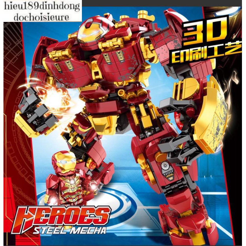Lắp ráp xếp hình siêu anh hùng LY 76015 : Bộ giáp hulk buster