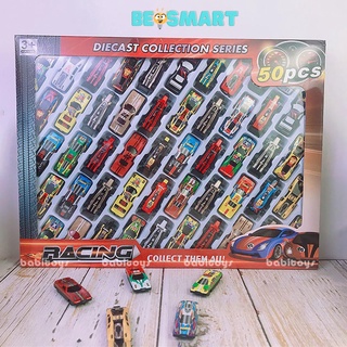 Hình ảnh Set đồ chơi 50 oto sắt, mô hình ôt ô lắp kim loại, xe đua đồ chơi cho bé Beosmart chính hãng