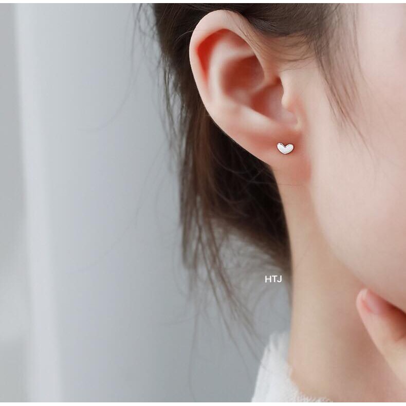 FREE SHIP BÔNG NỤ NỮ TRÁI TIM BẠC TA