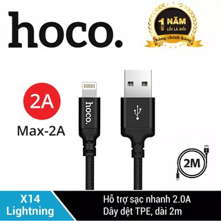 Cáp sạc Lightning Hoco X14 sạc nhanh 2.0A cho iPhone/iPad
