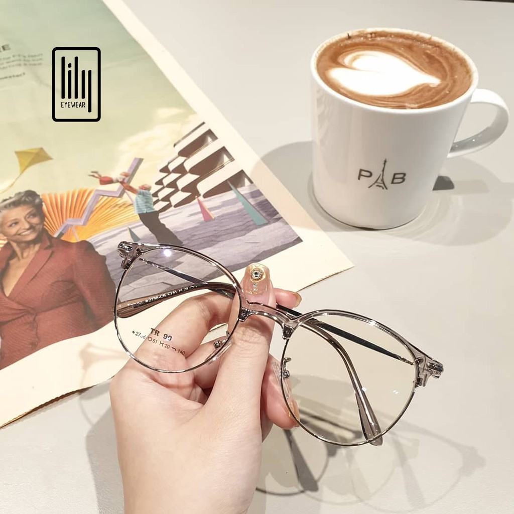 Gọng kính cận tròn kim loại thời trang nữ Lilyeyewear 2736 nhiều màu #8