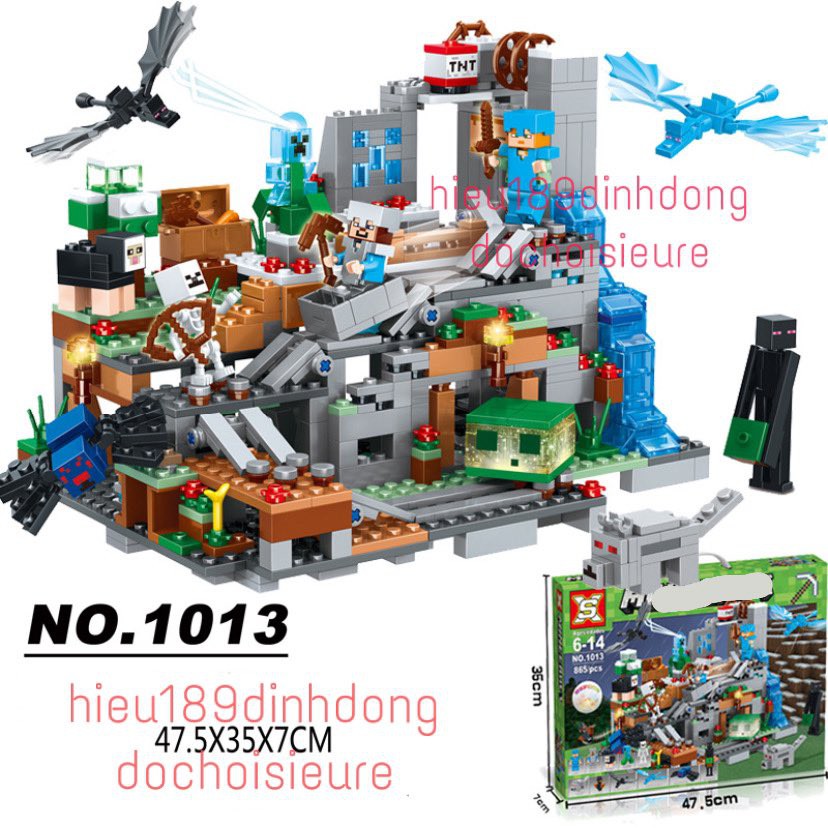 Lắp ráp xếp hình non Lego Minecraft My World xs 1013 : Khu mỏ quái vật ender 760 mảnh
