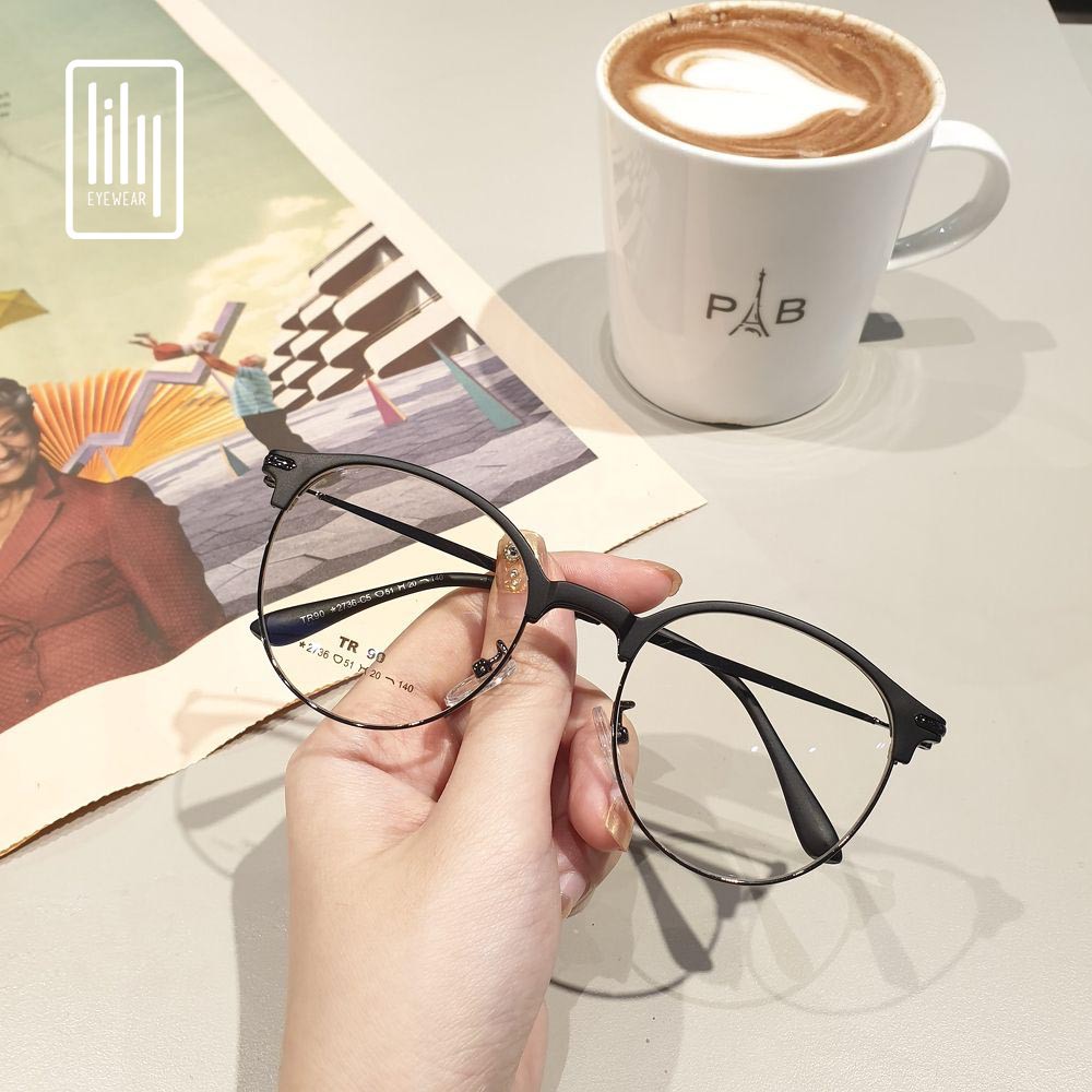 Gọng kính cận tròn kim loại thời trang nữ Lilyeyewear 2736 nhiều màu #8