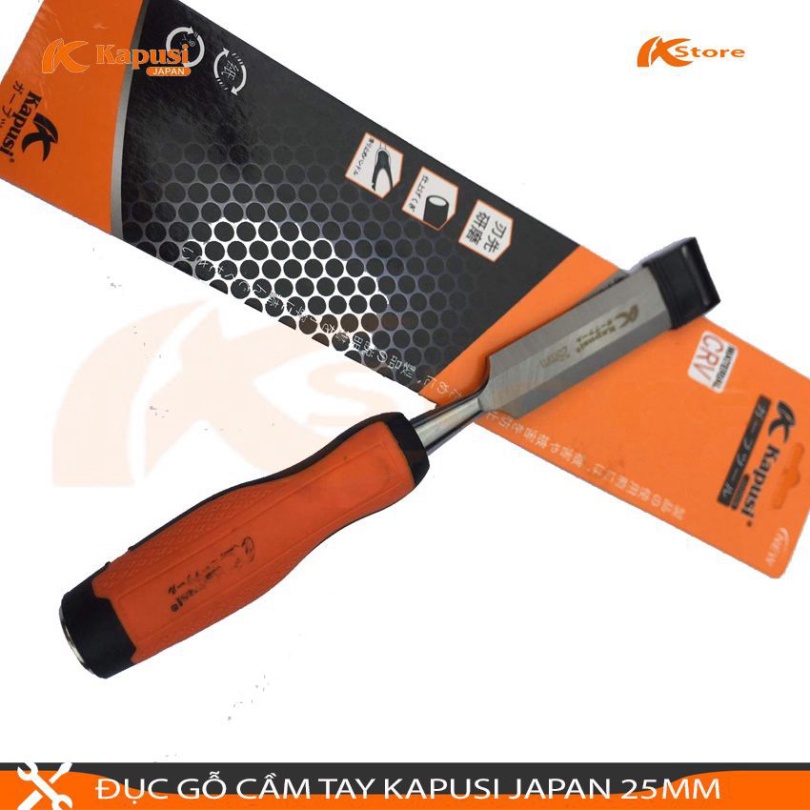 ĐỤC GỖ CẦM TAY KAPUSI JAPAN - TRẠM GỖ TIÊU CHUẨN NHẬT BẢN, CÁC KÍCH THƯỚC 12-16-19-22-25MM