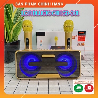 Hình ảnh Loa Karaoke Mini SD301 Kèm 2 Micro Sang Trọng, Âm Thanh To, Không Vỡ Tiếng,Thiết Kế Đẹp Mắt. Bảo Hành 12 Tháng