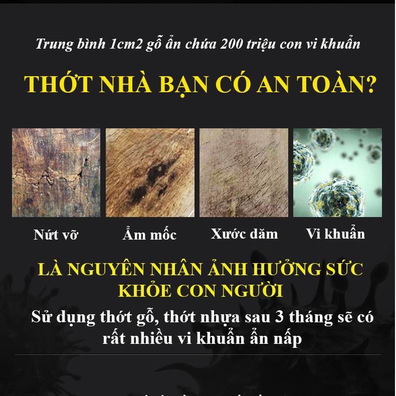 Thớt inox 304 cao cấp kháng khuẩn cường lực Foodcom FC-008 chống ẩm mốc, vệ sinh dễ dàng, TẶNG KÈM cuộn giấy lau đa năng