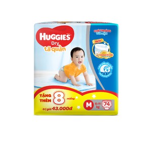 [Tặng 8m Huggies] Tã quần Huggies Pant Super Jumbo M74/L68/XL62/XXL56