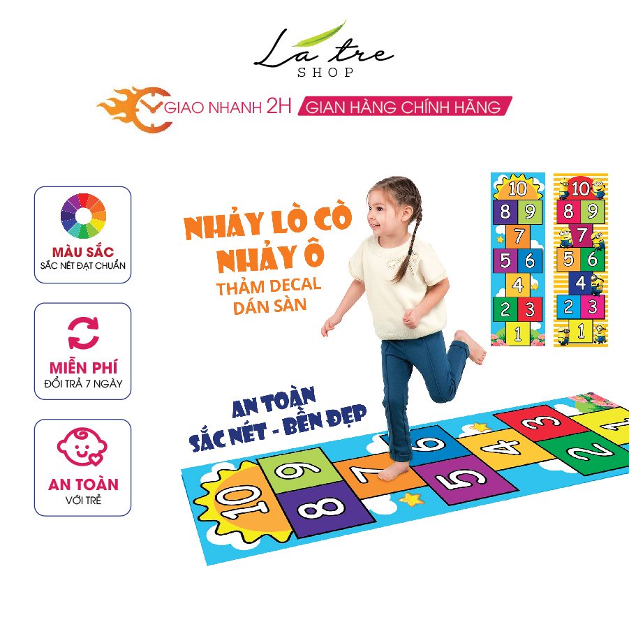 Thảm Nhảy lò cò - Nhảy ô dán sàn 3015