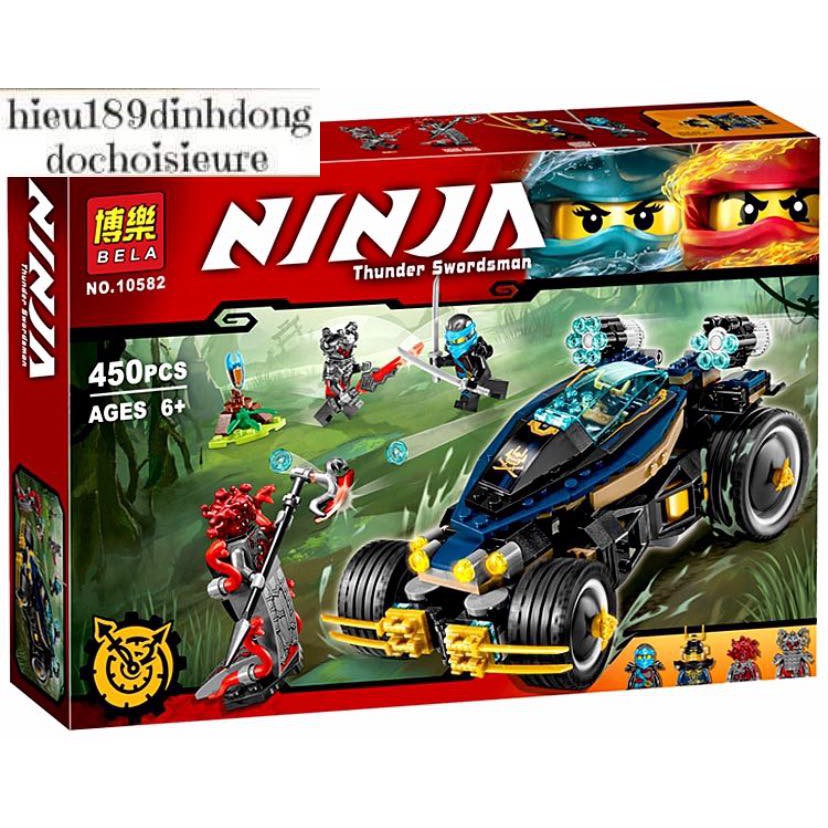 Lắp ráp xếp hình NOT Lego Ninjago Movie 70625 Lepin 06046 Lele 31026, Bela 10582 : Siêu Xe Bọc Thép Samurai X 458 mảnh