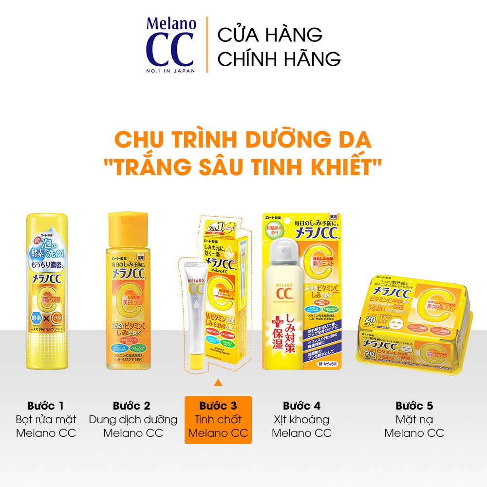 Tinh chất dưỡng trắng da chống thâm nám Melano CC Whitening Essence 20ml #4