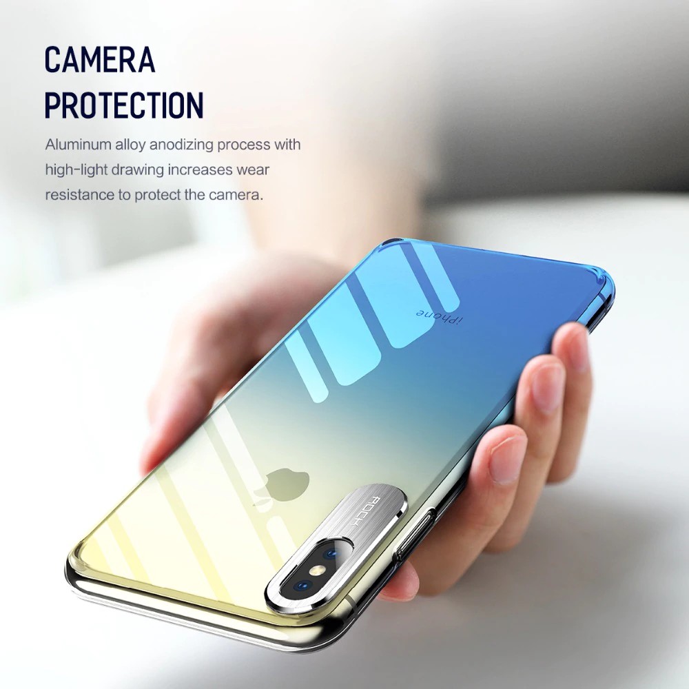 Ốp lưng iPhone XS Max cứng loang màu bảo vệ Camera hiệu Rock
