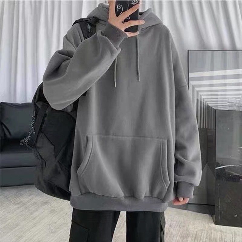 Áo Hoodie Nỉ bông TRƠN màu Xám/Xám xanh UNISEX/Nam nữ unisex/ HOODIE T