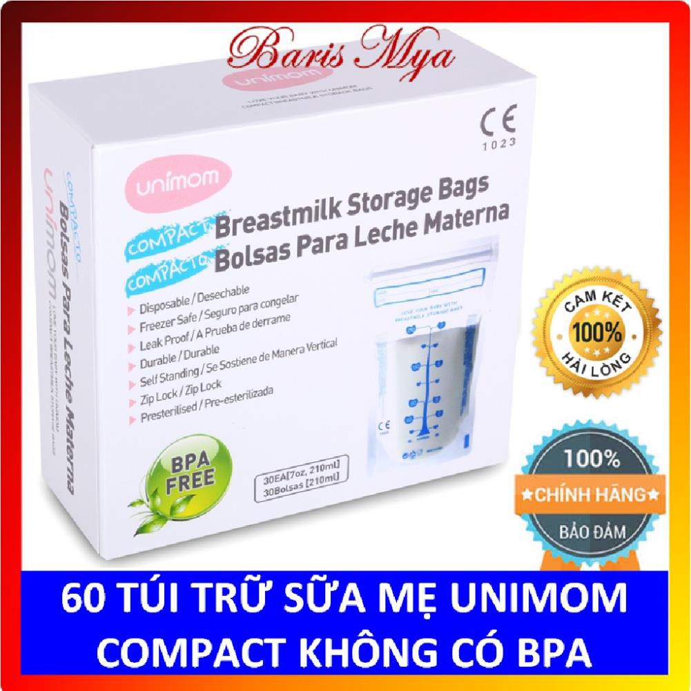 Hộp 60 túi trữ sữa mẹ Unimom Compact không có BPA 210ml #6