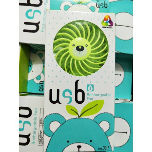 Quạt Mini Cầm Tay Hình Gấu Tích Điện Siêu Mát 3017 #8
