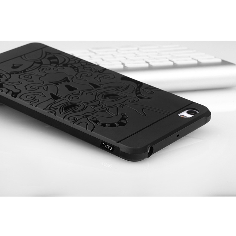 Ốp lưng Xiaomi Mi Note chống sốc hoa văn 3D Đen