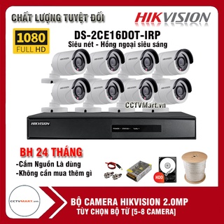 Hình ảnh [Chính Hãng] Trọn Bộ Camera Hikvision FULL HD 1080P [2.0M] - Tùy chọn Bộ [5/6/7/8] Camera 2.0mp, Kèm đủ phụ kiện lắp đặt