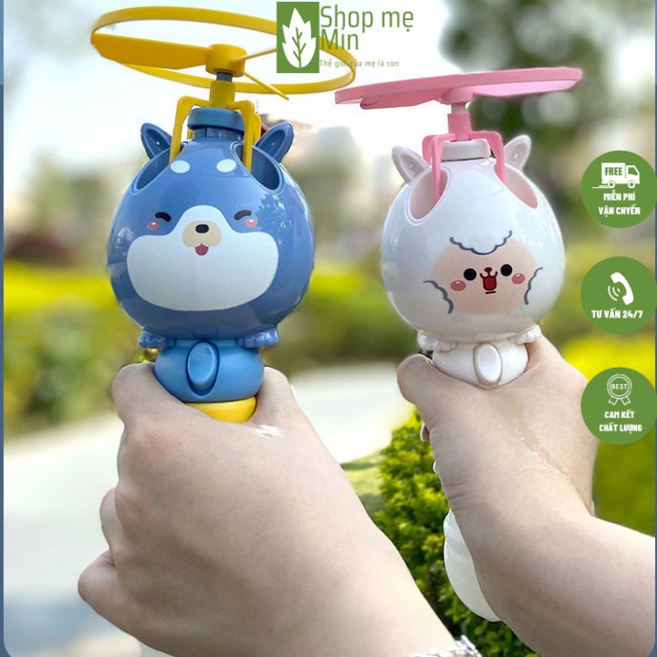 Máy thổi bong bóng xà phòng chong chóng bay , Đồ chơi đĩa bay thổi bong bóng - MIN41