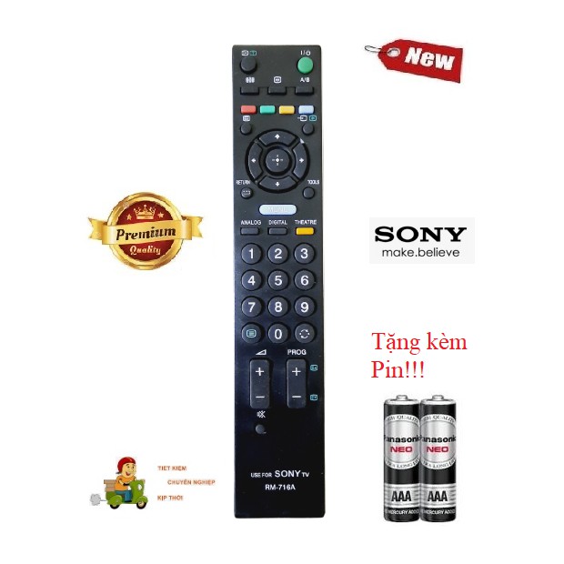 [Mã ELHA9 giảm 15% đơn 50K] Điều khiển Tivi Sony RM-716A LCD/LED SMART TV OLED- Hàng tốt 100% Tặng kèm Pin