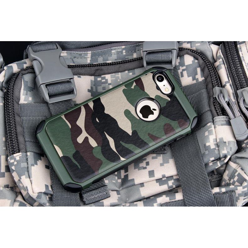 Ốp lưng quân đội iPhone 6 Plus, 6s Plus xanh camo chống rơi vỡ