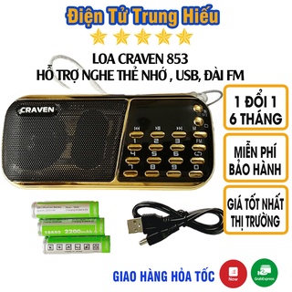 Hình ảnh Combo Loa Đài Craven nghe thẻ nhớ, USB, FM, Máy nghe nhạc mini Tắm Ngôn Ngữ Caraven CR 853/836s