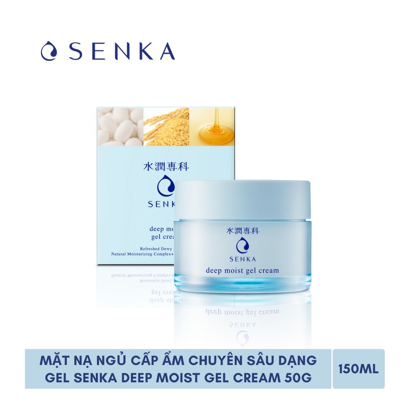 Mặt nạ ngủ cấp ẩm chuyên sâu dạng gel Senka Deep moist Gel Cream 50g #4